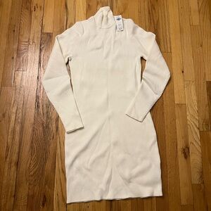 Abercrombie & Fitch Cream Long Sleeve Dress